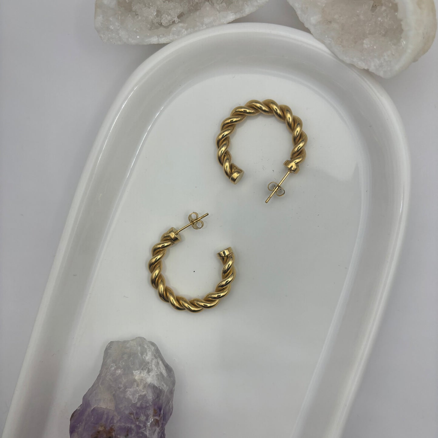 Womens Hoop Earring - 18k Gold Plated