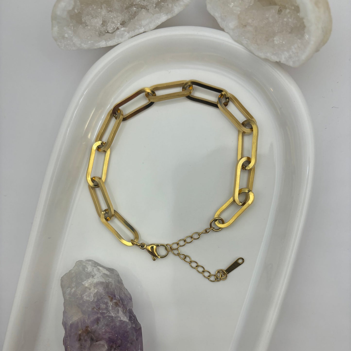 Cross Chain Gold Bracelet - Titanium Steel Plated