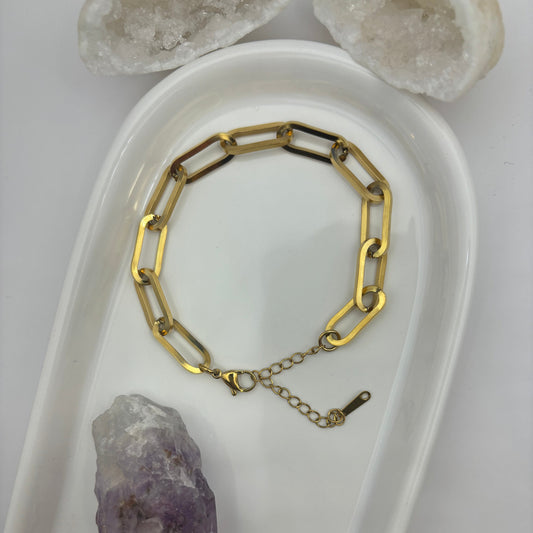 Cross Chain Gold Bracelet - Titanium Steel Plated