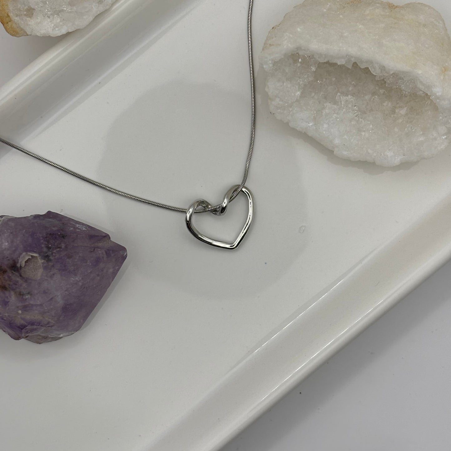 Silver Heart Necklace - With Removable Pendant