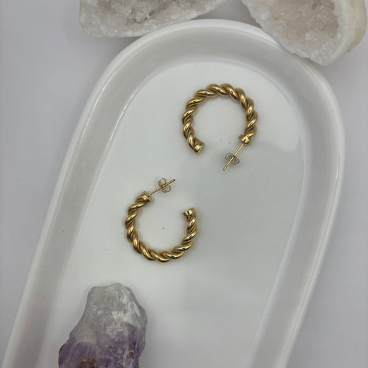 Womens Hoop Earring - 18k Gold Plated