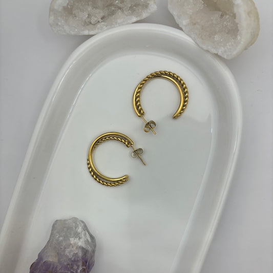 Duel Hoop Earrings - 18k Gold Plated