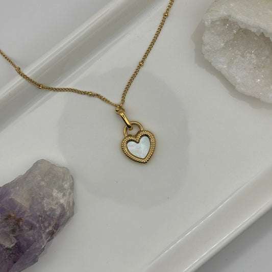 Black & White Heart Necklace - Removable Pendant