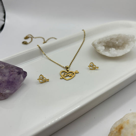 Necklace & Earring “Love” Bundle - Removable Pendant